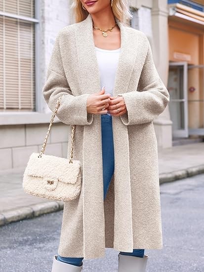 Saodimallsu Womens Long Cardigan Sweaters Chunky Open Front Oversized Slouchy Knit Fall Trendy Coatigan Jackets