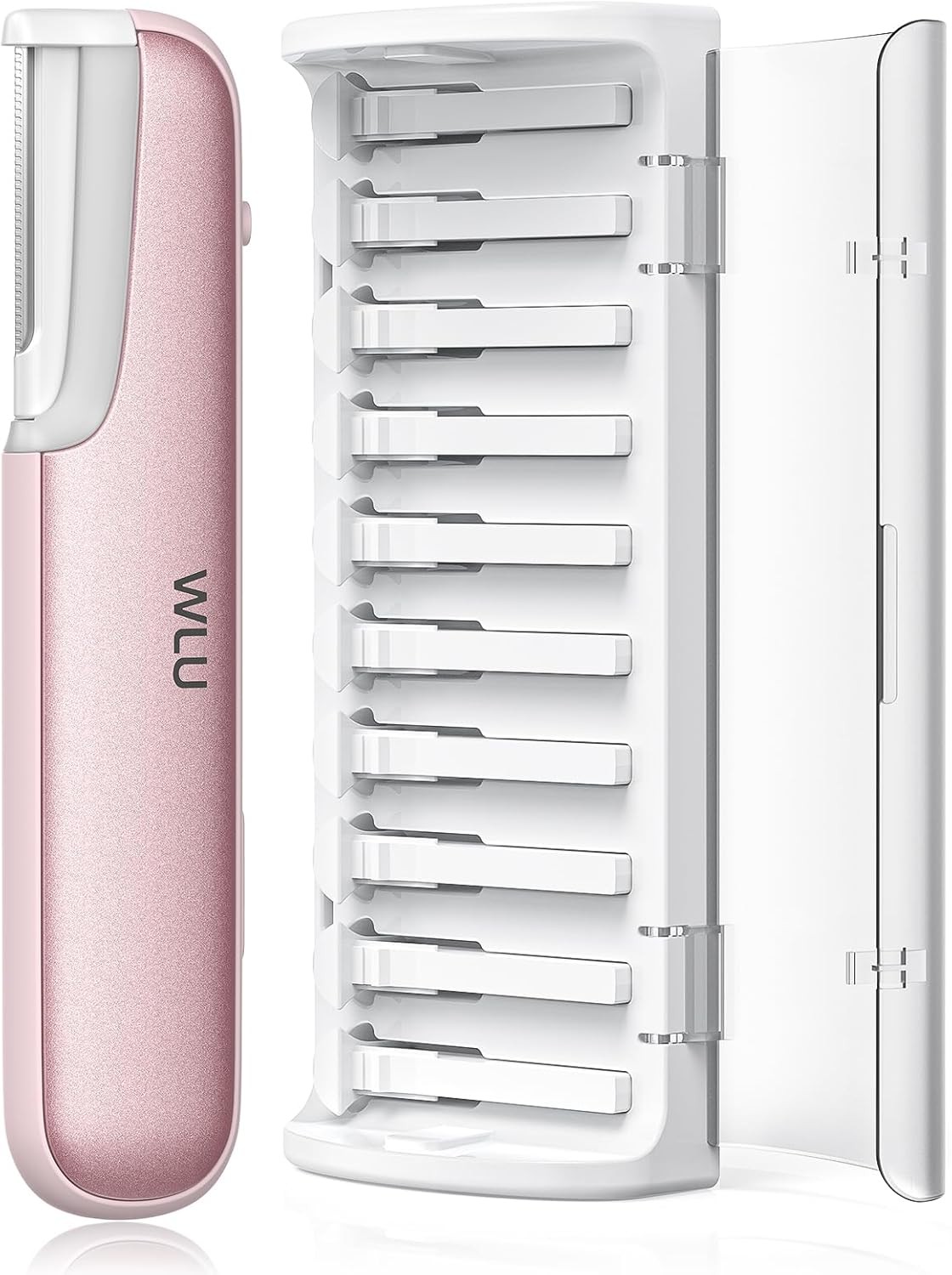 Dermaplaning Tool for Women Face - Edge Technology Sonic Dermaplane Razor for Facial Exfoliation & Peach Fuzz Hair Removal with 10 Refill Blades (Pink)