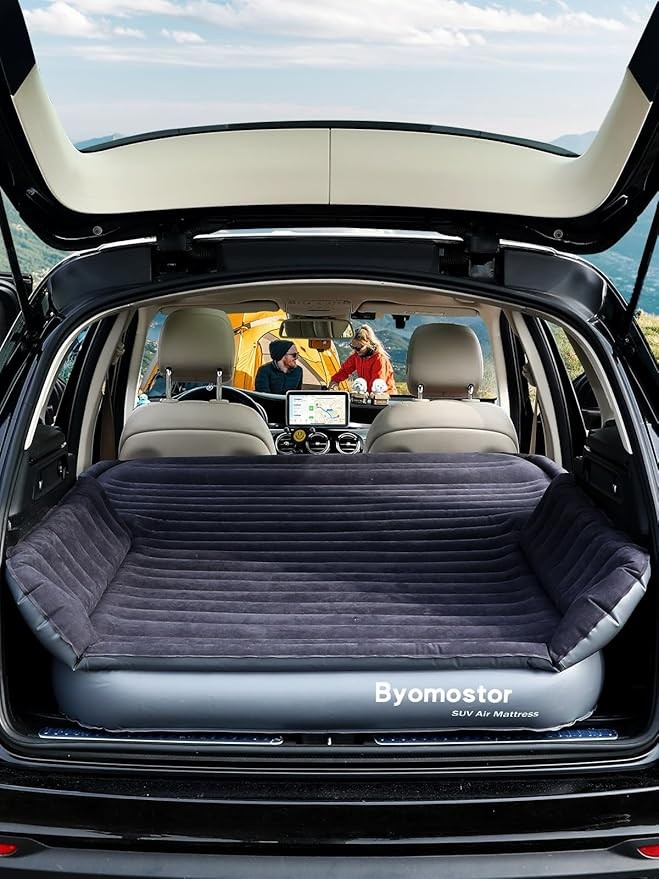 SUV Air Mattress with Wireless Removable 3-in-1 Built-in Pump & Mattress 'Wings' | 7-inch Height Car Mattress for Mid/Large SUVs, Trucks, Minivans, Supports 660lbs – Ideal for Road Trips & Camping