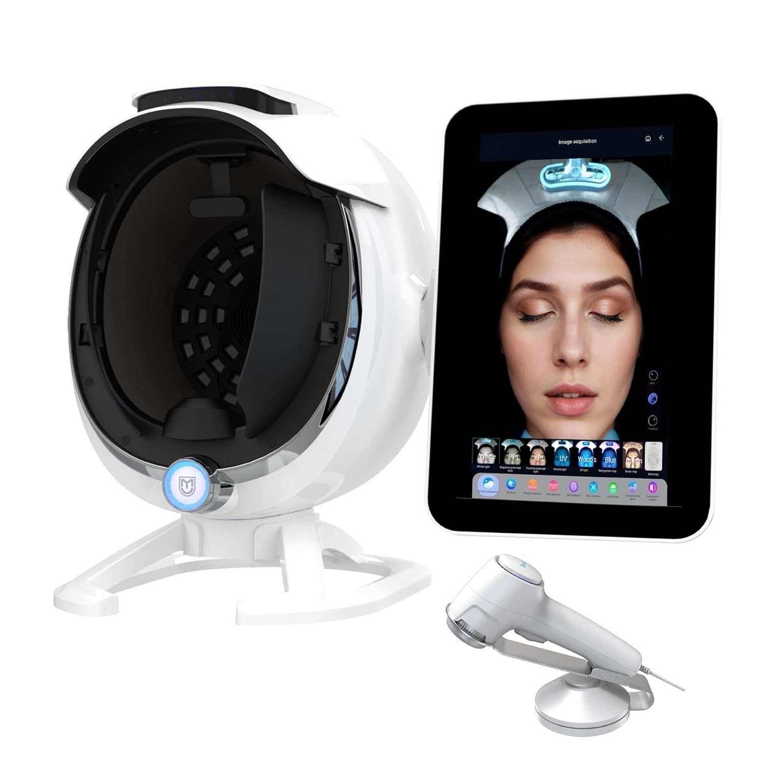 Facial Skin Analysis Machine Professional - 15.6" Scanner for Pores, Acne, Hydration; Customizable Reports; For Estheticians & Spas; 8-Spectrum Imaging; Multi-Language